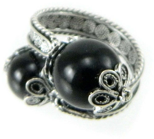 Anello Su Coccu fede Sarda argento brunito contrariè