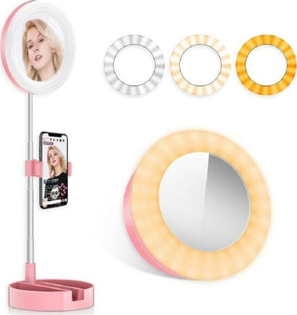 Anello-Luminoso-Specchio-Led-Telescopico-Con-Supporto-Cellulare-Selfie-3-Luci