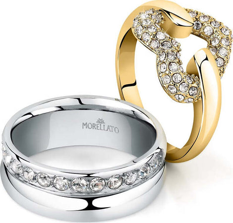 Anello-MORELLATO-donna-Bagliori-acciaio-dorato-/-cuore