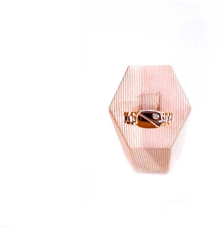 Anello ragazzo uomo in Oro 18 Kt bicolore con Brillantino zircone Accessorio uomo Oro bianco e Giallo