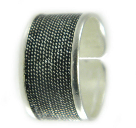 Anello Uomo Fascia Regolabile in Argento Brunito Filigrana Sarda - Filu & Trama