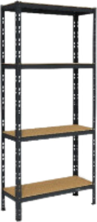 Anemos-Pokerino-Scaffale-Incastro-In-Metallo-4-Piani-In-Truciolato-80x30x180-Cm