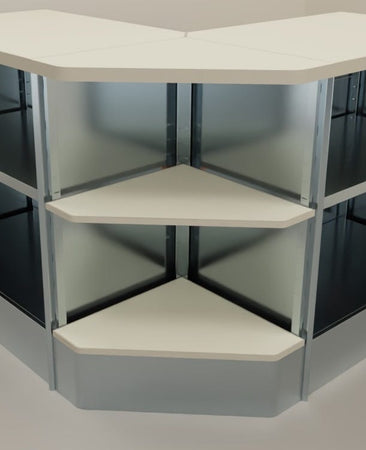 Modulo metallico angolare interno a giorno a 90 cm. 64x64x106h