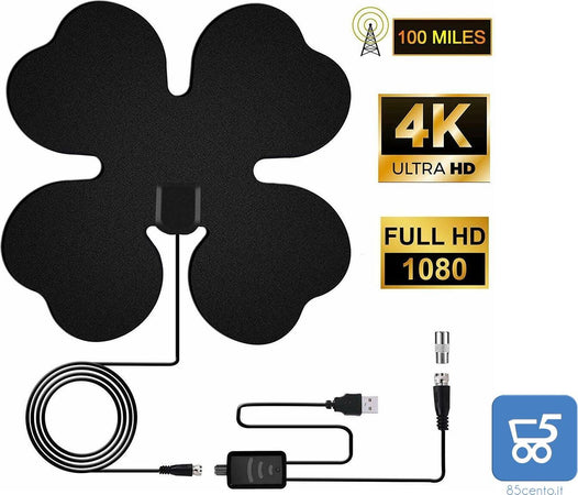 Antenna Amplificatore di segnale TV HD Adattatore Piatto 85-110m 75 Ohm 5V