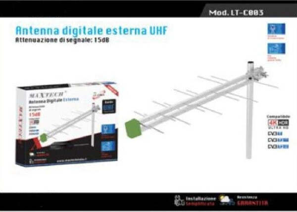 Antenna-Tv-Digitale-Esterna-Dvb-t-Uhf-Segnale-15db-Televisione-Maxtech-Lt-c003