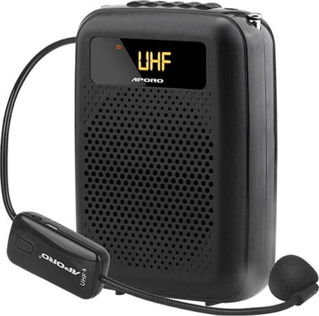 APORO T4 Amplificatore per Voce Cassa UHF Bluetooth con Microfono Portatile - Colore Nero