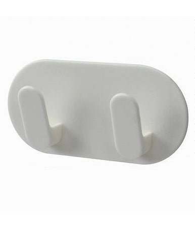 Appendiabiti 2 Ganci Posti Doppio Adesivo Parete Cucina Bagno Attaccapanni 79339