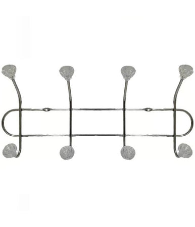 Appendiabiti A Parete Muro Appendini 8 Ganci 4+4 In Metallo Con Fiori Cristallo