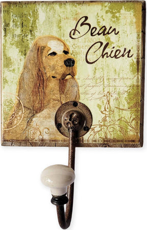 Appendiabiti Da Parete In Legno Stampa Cane Con Gancio In Ferro E Pomello Perlato Lorenzon In Stile Provenzale 13x14x21 Cm Casa e cucina/Arredamento/Ingresso/Appendiabiti Ideart - Valdilana, Commerciovirtuoso.it