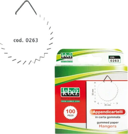 Appendicartelli adesivi - 2 cm - carta gommata - bianco - Lebez - conf. 100 pezzi Casa e cucina/Tessili per la casa/Decorazioni per finestre/Sticker decorativi da finestra Eurocartuccia - Pavullo, Commerciovirtuoso.it