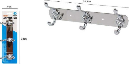 Appendino-Appendi-Porta-Asciugamani-Con-3-Ganci-Doppio-Bagno-Diamante-52173