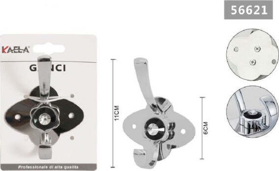 Appendino-Gancio-Appendi-Abiti-Asciugamano-1-Posto-Fiore-Diamante-11x6-Cm-56621