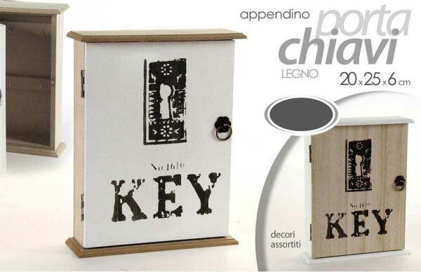 Appendino-Porta-Chiavi-Key-Parete-Con-Ganci-Legno-20x25x26cm-Decori-Ass.-762314