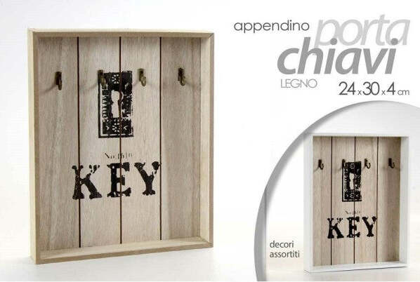 Appendino-Porta-Chiavi-Parete-Key-Con-Ganci-In-Legno-24x4x30cm-Decori-Ass-762338