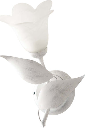 Applique-1-Luce-Olga-Ferro-Battuto-E-Vetro-Bianco-E-Argento