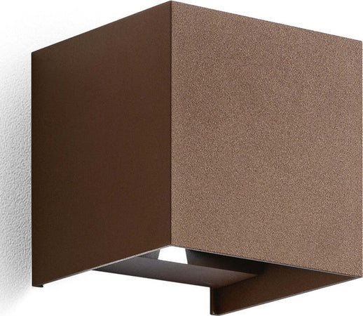 Applique-alluminio-Gea-Led-HENK-Q-GES867C-LED-IP65-3000°K-fascio-regolabile-lampada-parete-biemissione-classica-cubo-esterno