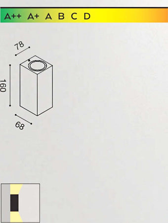 Applique-alluminio-Gea-Led-SHIN-B-GES913-GU10-LED-IP44-lampada-parete-biemissione-moderno