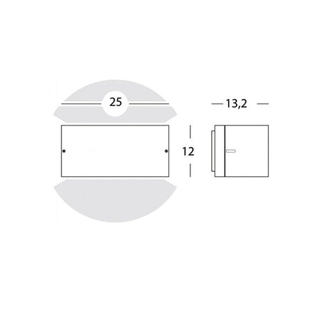 Lampada da parete applique "Umbe" mezza luna chiusa per esterno 60 w