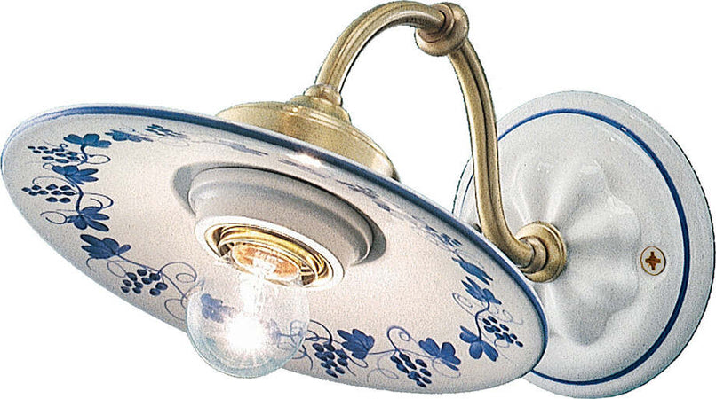 Applique-Classica-Asti-Ceramica-E-Ottone-Satinato-Decorato-Filo-Blu-1-Luce-E27