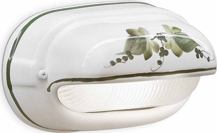 Applique-Classica-Brindisi-Alluminio-E-Ceramica-Bianco-Decorato-1-Luce-E27