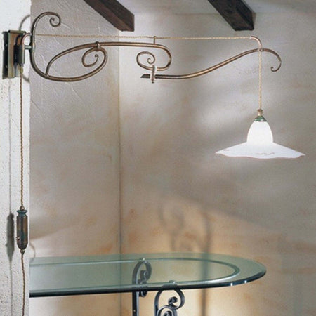 Applique-classica-FALB-illuminazione-COUNTRY-LINE-1822-E27-LED-metallo-vetro-lampada-parete