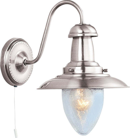 Applique-Classica-Fisher-Man-Acciaio-Argento-Vetro-1-Luce-E27