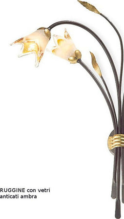 Applique-classica-Flami-ORCHIDEA-6303-5F-G9-LED-ferro-vetro-lampada-parete