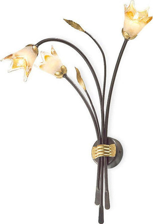Applique-classica-Flami-ORCHIDEA-6303-A3F-G9-LED-ferro-vetro-lampada-parete