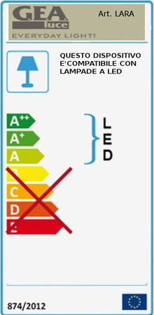 Applique-classica-Gea-Luce-LARA-AP-FO-E14-LED-vetro-lampada-parete-soffitto