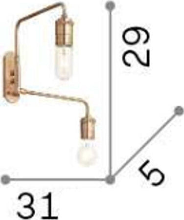 Applique-classica-Ideal-Lux-TRIUMPH-160245-AP2-E27-LED-orientabile-metallo-lampada-parete