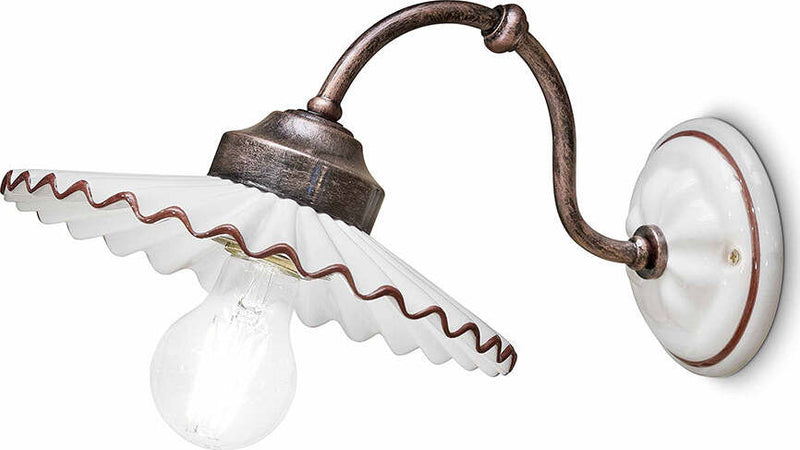 Applique-Classica-L'Aquila-Metallo-Ceramica-Nero-Sfumato-Rame-1-Luce-E27