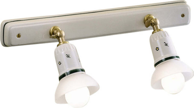 Applique-Classica-Savona-Ceramica-E-Ottone-Satinato-2-Luci-E14