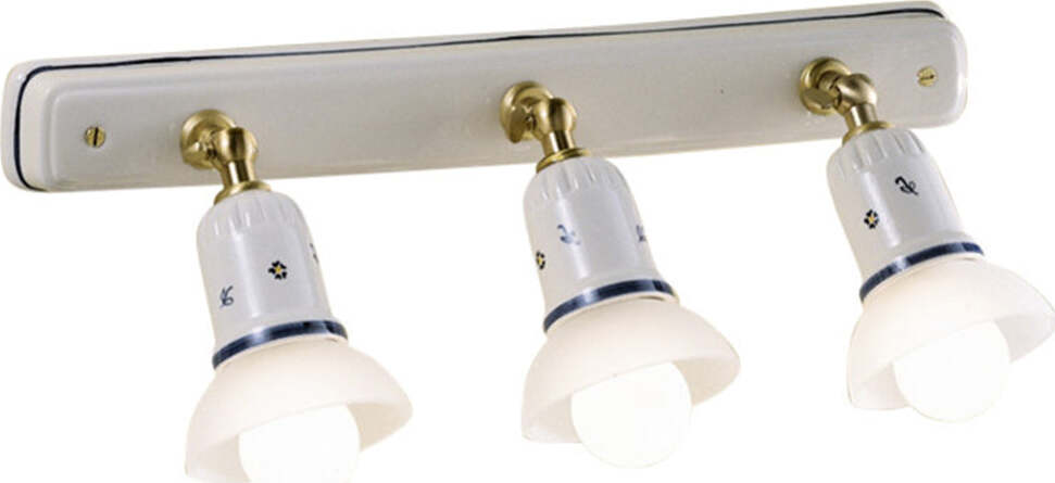 Applique-Classica-Savona-Ceramica-E-Ottone-Satinato-Decorato-3-Luci-E14
