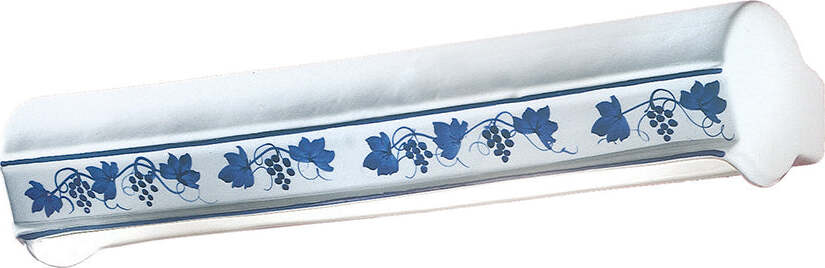 Applique-Classica-Trieste-Bianco-Decorato-Filo-Blu-2-Luci-E14