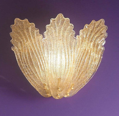 Applique-classico-Due-P-illuminazione-2519-APG-E14-LED-vetro-graniglia-lampada-parete