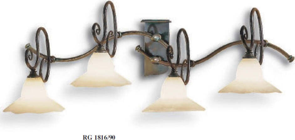 Applique-classico-FALB-illuminazione-COUNTRY-LINE-1816-E14-LED-metallo-vetro-lampada-parete