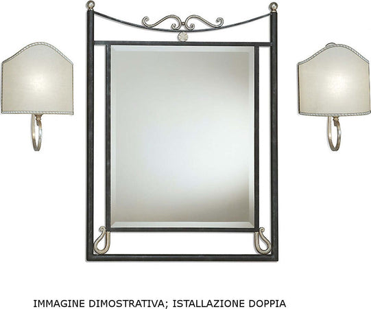 Applique-classico-Flami-illuminazione-DECO-6261-A1F-E27-LED-metallo-pergamena-lampada-parete