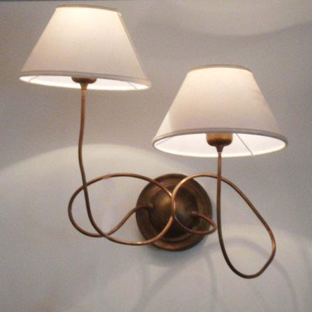 Applique-classico-Lampadari-Bartalini-WILMA-AP-E27-LED-ottone-rame-tessuto-lampada-parete