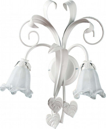 Applique-classico-Padana-Lampadari-SHABBY-CHIC-1104-AP2-E14-LED-metallo-vetro-lampada-parete