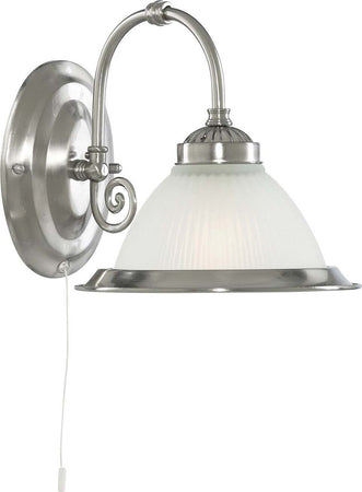 Applique-Contemporanea-American-Dinner-Acciaio-Argento-Vetro-1-Luce-E27