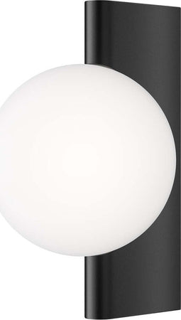 Applique-Contemporanea-Avant-Garde-In-Metallo-Nera-1-Luce-Con-Diffusore-Bianco