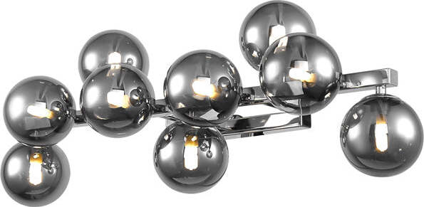 Applique-Contemporanea-Dallas-Metallo-Cromo-9-Luci-Diffusori-Fumè