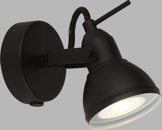 Applique-Contemporanea-Focus-Spotlight-Acciaio-Bianco-Nero-1-Luce-Gu10