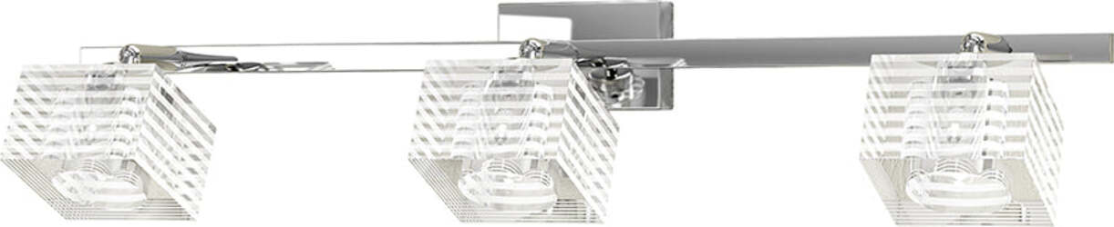 Applique-Contemporanea-Metropolitan-Metallo-Cromo-Vetro-Trasparente-3-Luci-G9