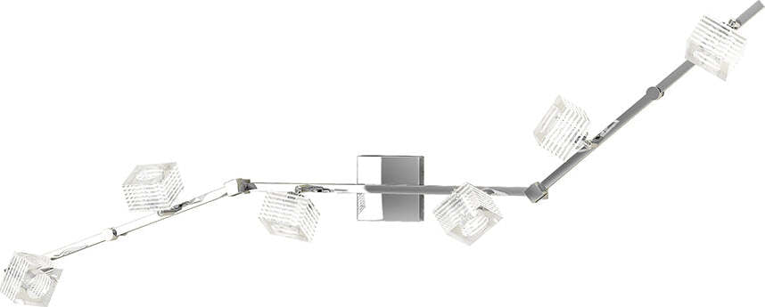 Applique-Contemporanea-Metropolitan-Metallo-Cromo-Vetro-Trasparente-6-Luci-G9