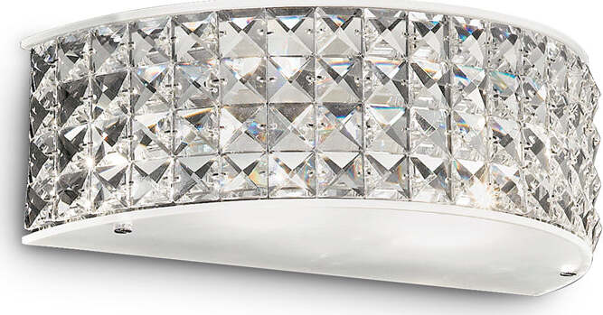 Applique-Contemporanea-Roma-Metallo-Cristallo-Cromo-2-Luci-3W-3000K-Luce-Calda