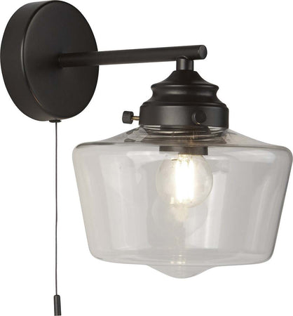 Applique-Contemporanea-School-House-Acciaio-Nero-Vetro-Trasparente-1-Luce-E27
