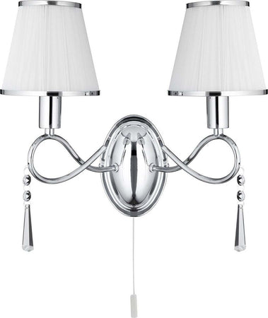 Applique-Contemporanea-Semplicità-Acciaio-Cromo-Vetro-2-Luci-E14