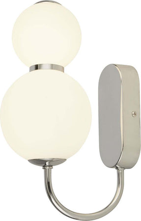 Applique-Contemporanea-Snow-Ball-Acciaio-Cromo-Vetro-Bianco-Led-12W-3000K