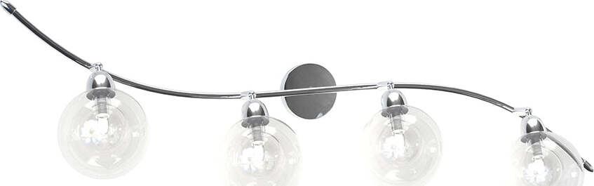 Applique-Contemporaneo-Orizz-Willow-Metallo-Cromo-Vetro-Trasparente-4-Luci-G9